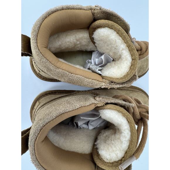 UGG Neumel Chestnut Suede Lace-Up Chukka Boots Women’s 6 Sheepskin Lined - Picture 9 of 14